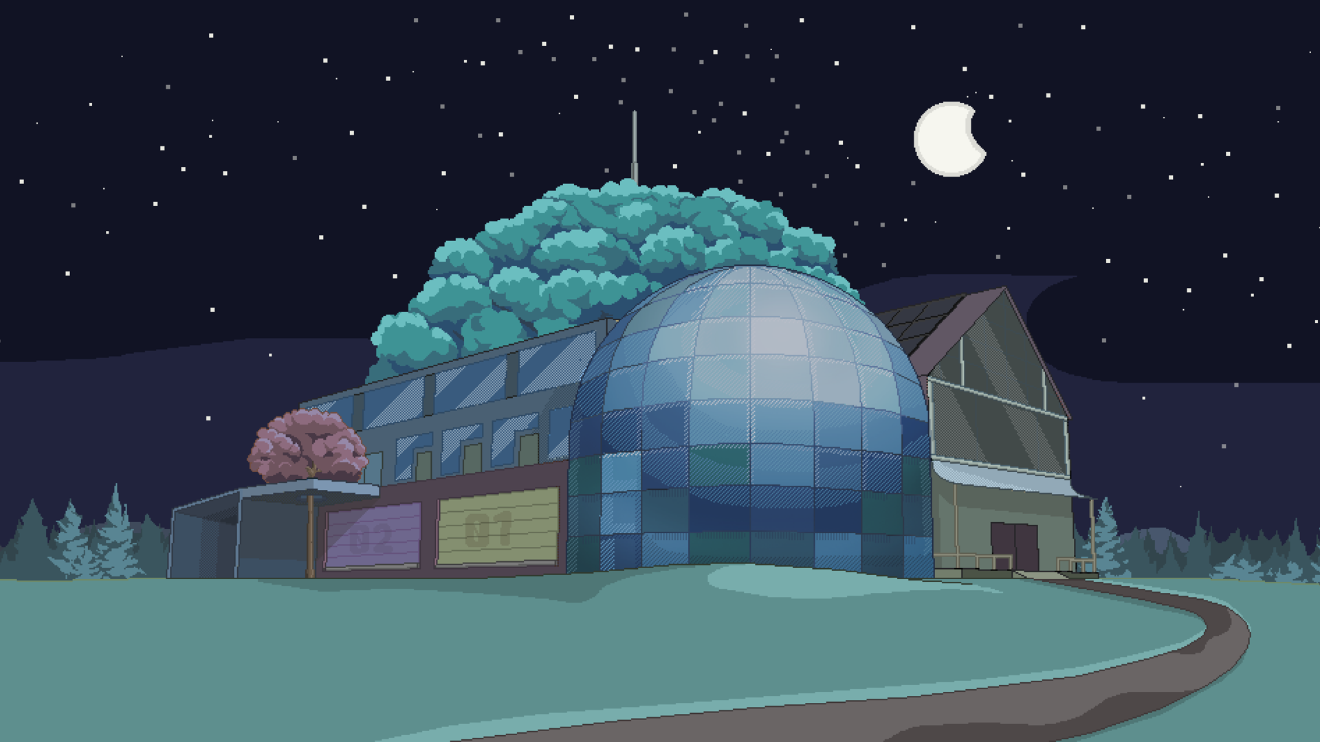 Solarpunk Academy night BG